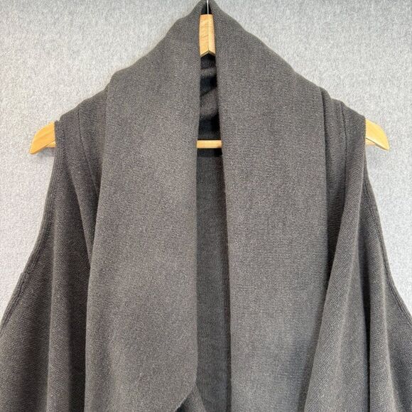 Anthropologie MOTH One‎ Size Charcoal Gray Drape Neck Sleeveless Vest Sweater - Picture 2 of 12